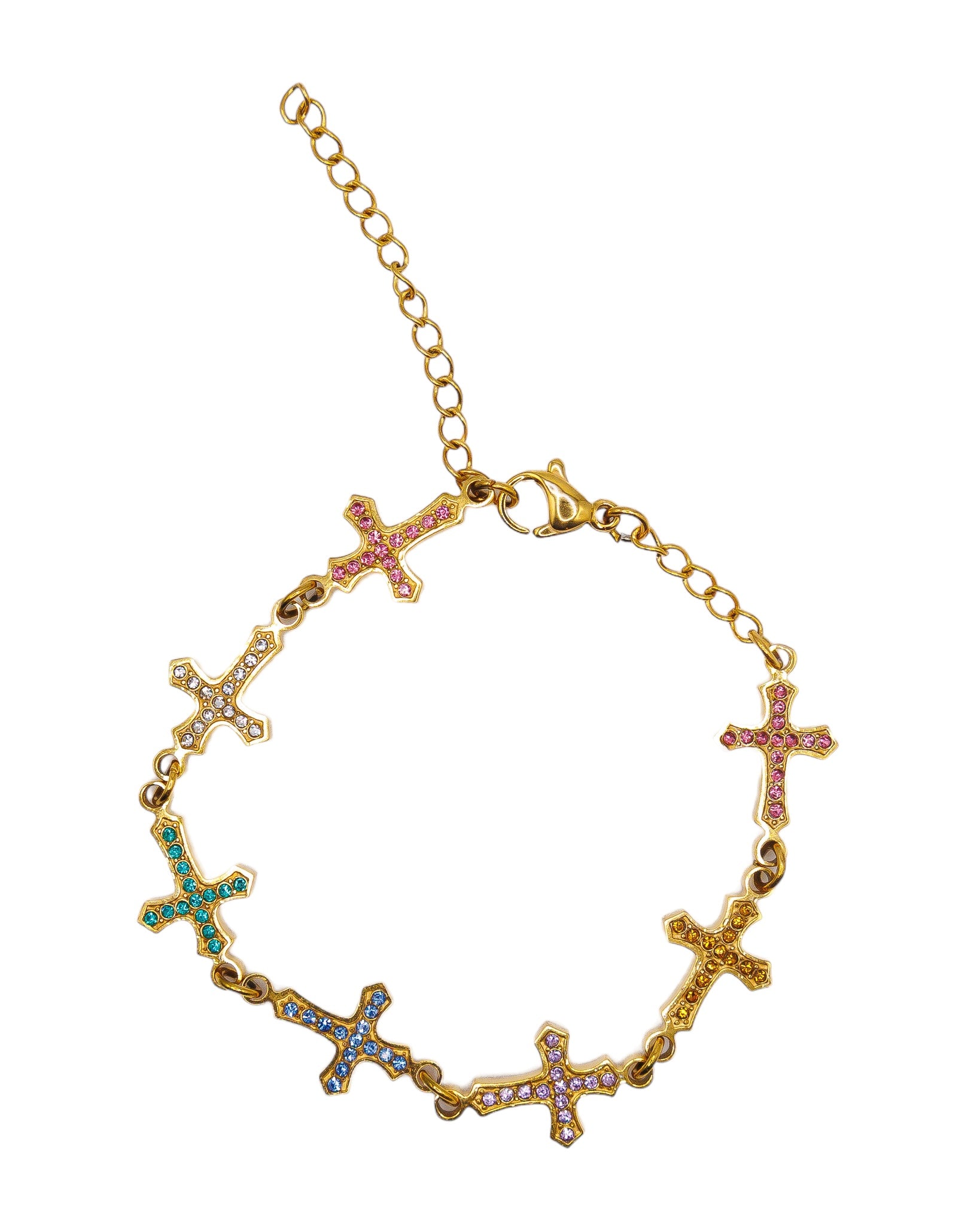 Starchain world ブレスレット　bracelet Star bracelet - Crosses - Gold/Multicolor – Starchain World