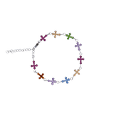 Silver StarBracelet - Crosses - Multicolor