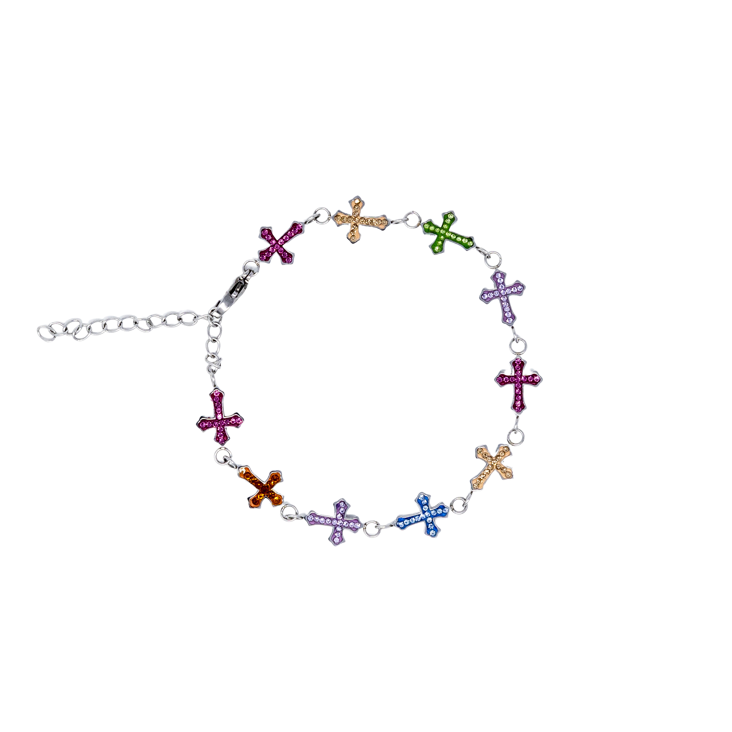 Silver StarBracelet - Crosses - Multicolor