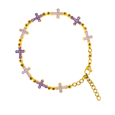 StarBracelet - Crosses - Gold/Purple