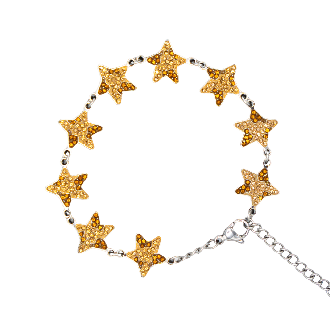 StarBracelet - Stars - Stainless/Brown