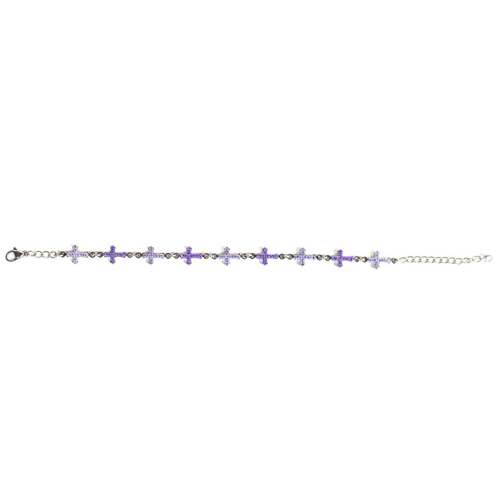 StarBracelet - Crosses - Stainless/Purple