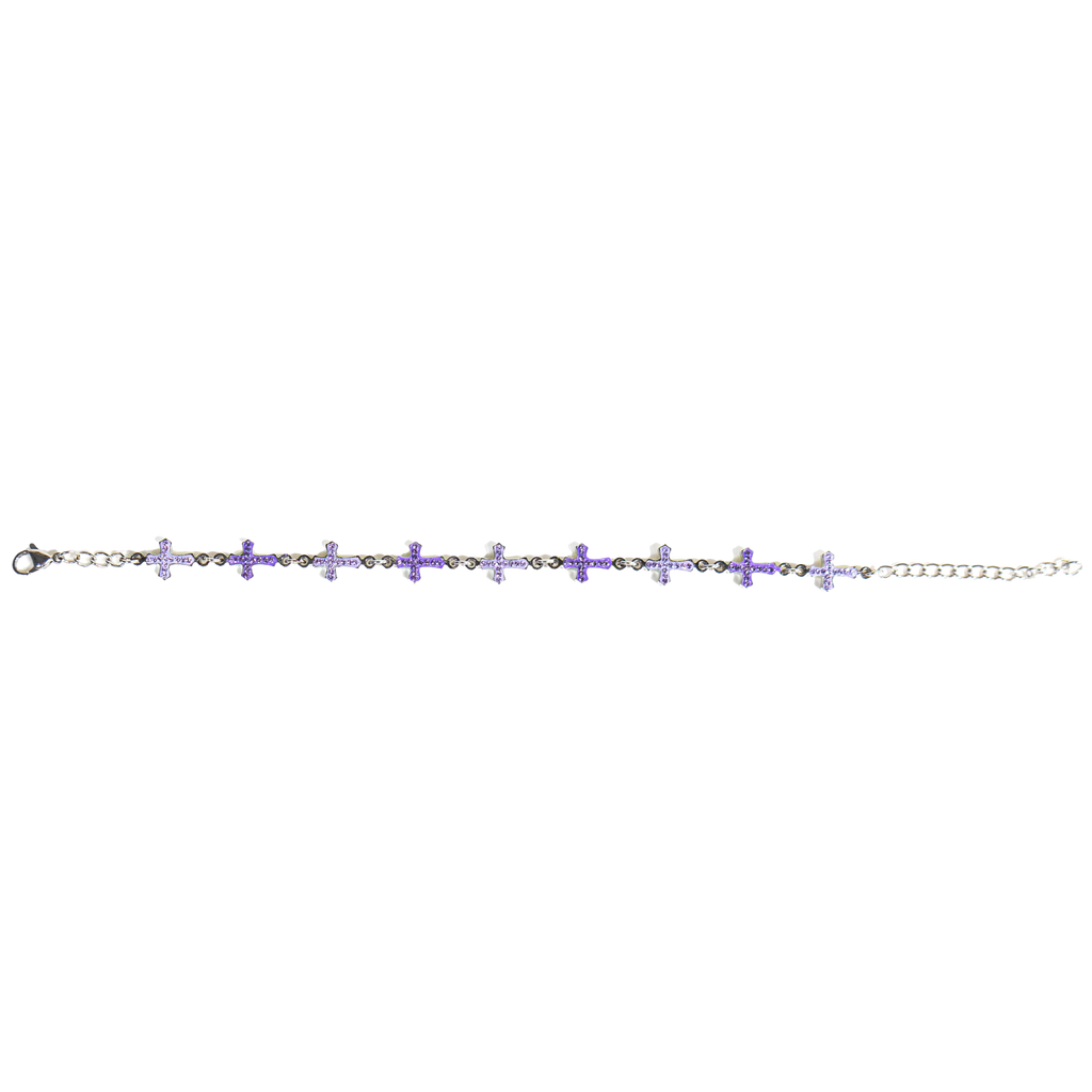 StarBracelet - Crosses - Stainless/Purple