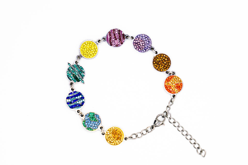 Silver StarBracelet - Planets - Multicolor