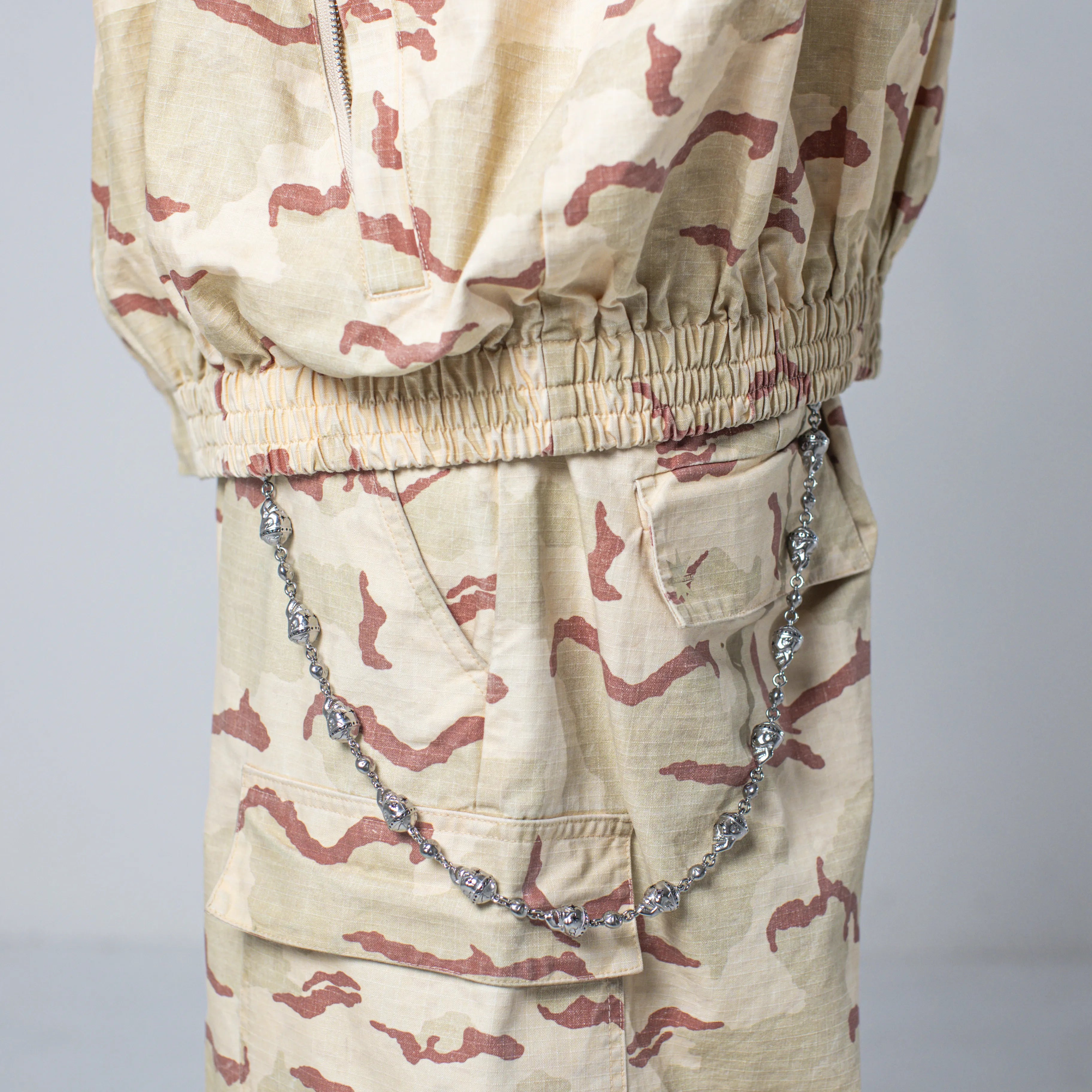 Silver Skull Wallet Chain - No Stones