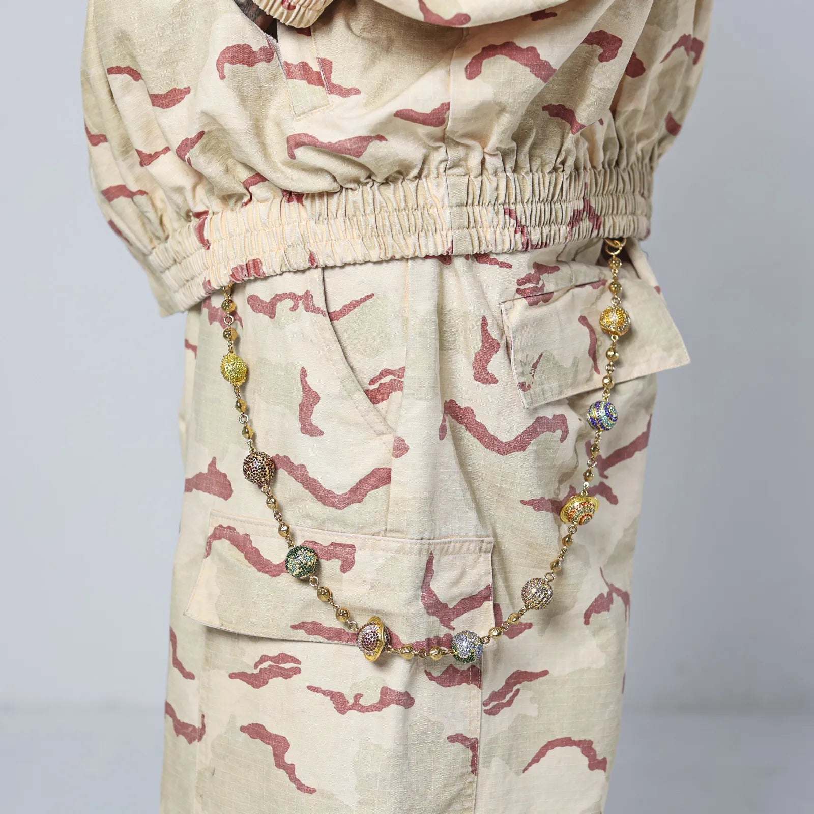 Large Gold Planet Wallet Chain - Multicolor