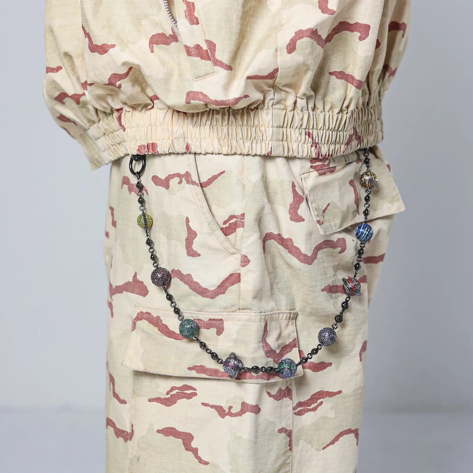 Black Large Planet Wallet Chain - Multicolor