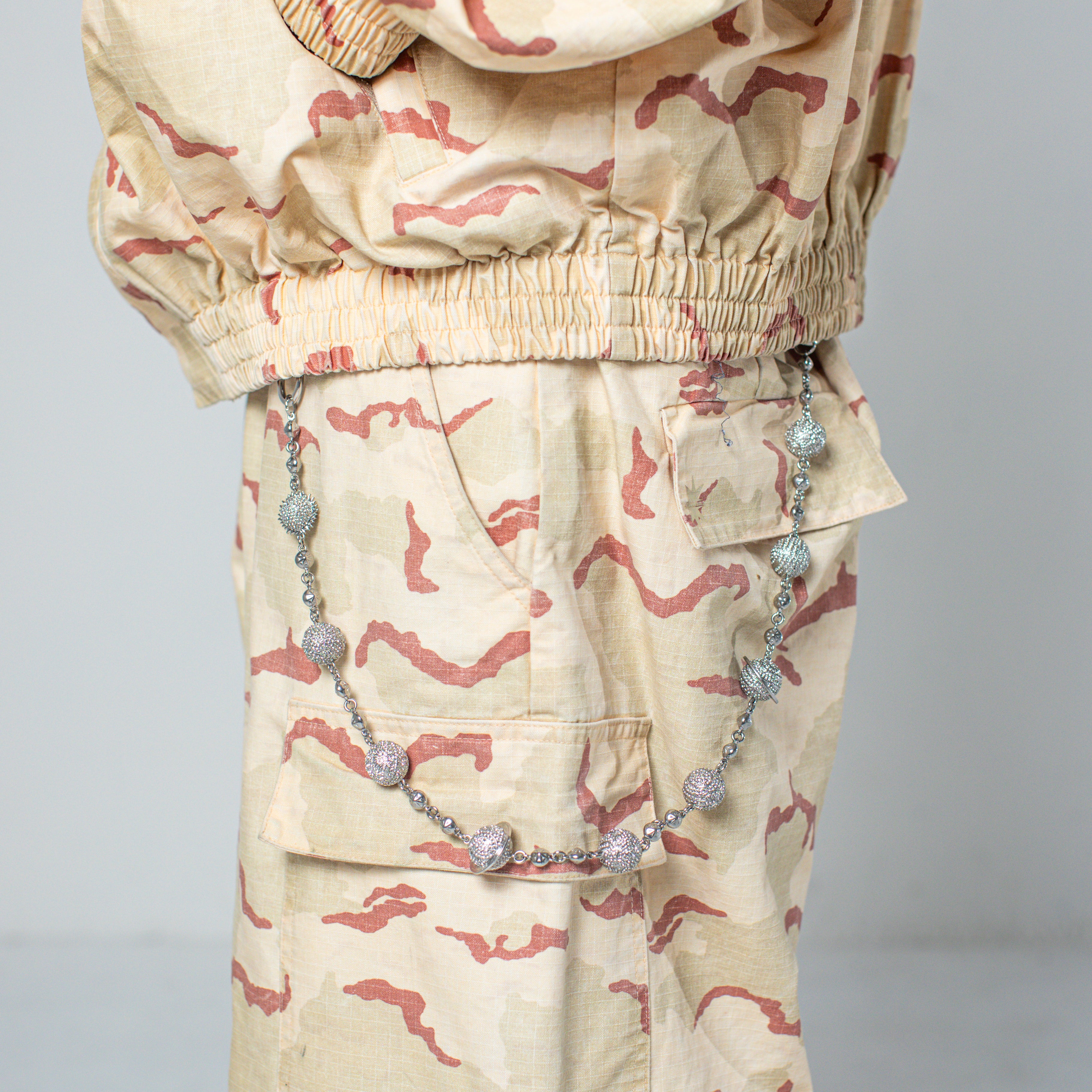 Large Planet Wallet Chain - White