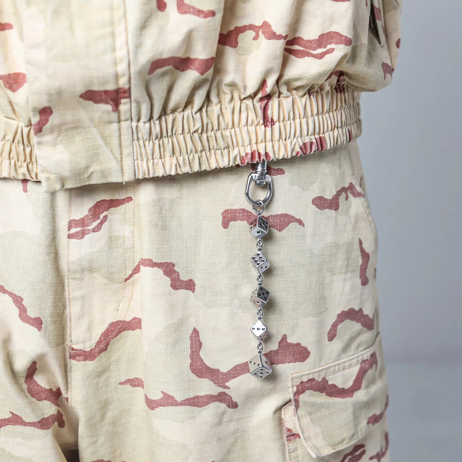 Silver Dice KeyChain - No Stones