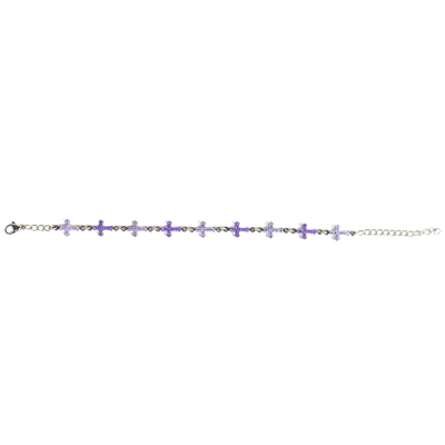 StarBracelet - Crosses - Stainless/Purple