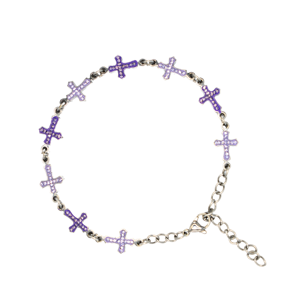 StarBracelet - Crosses - Stainless/Purple