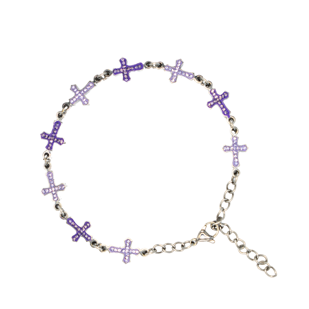 StarBracelet - Crosses - Stainless/Purple
