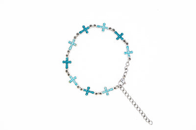 StarBracelet - Crosses - Stainless/Blue