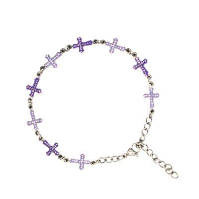 StarBracelet - Crosses - Stainless/Purple