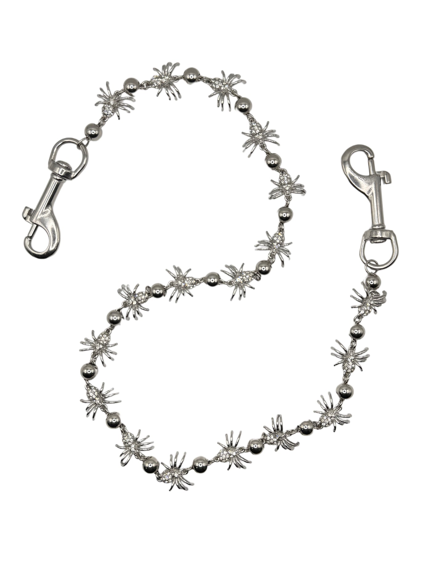 Starchain - Spider Wallet Chain - Stainless Steel with CZ stones