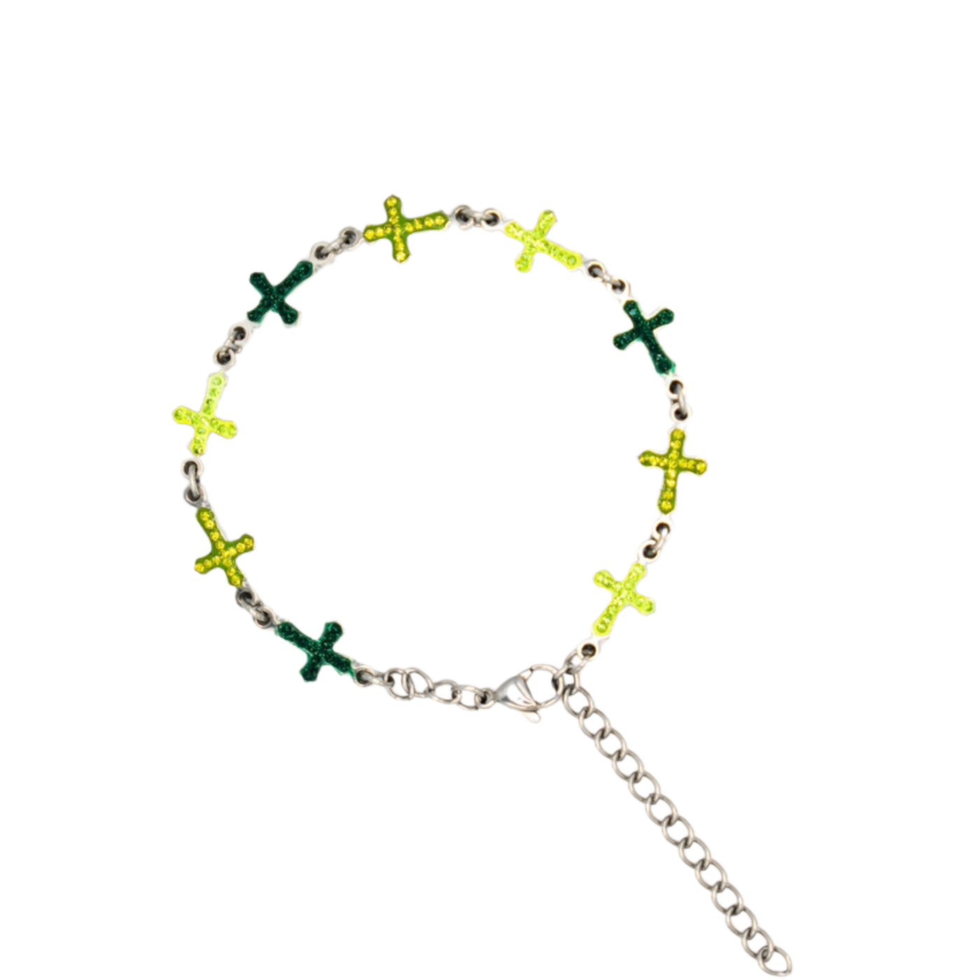 StarBracelet - Crosses - Stainless/Green