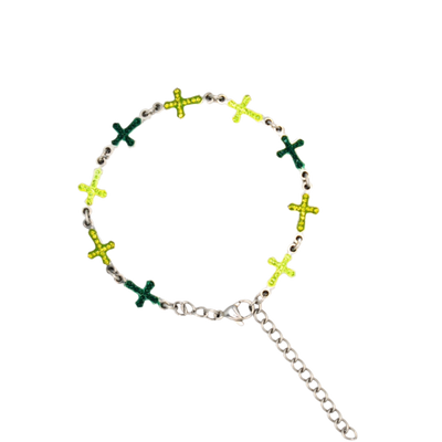 StarBracelet - Crosses - Stainless/Green