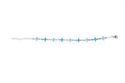 StarBracelet - Crosses - Stainless/Blue