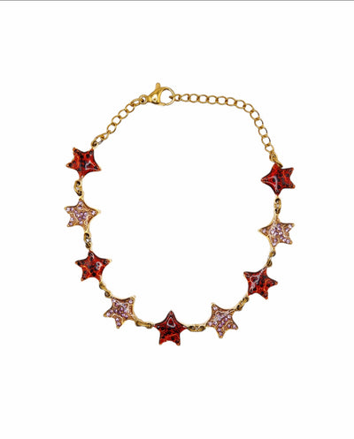 StarBracelet - Mini Stars - Gold/light purple/red