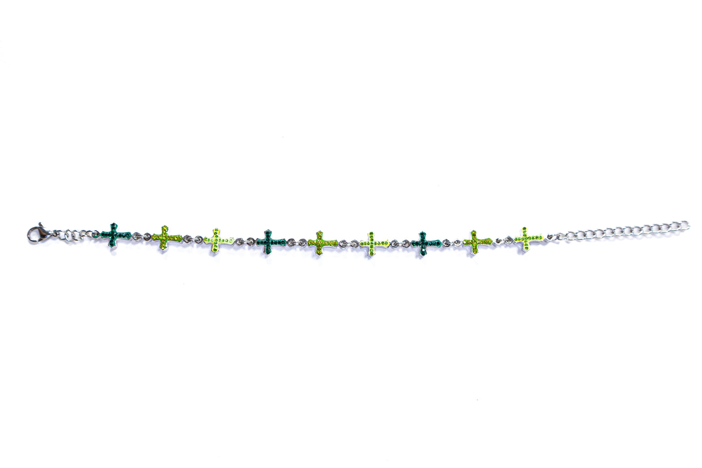 StarBracelet - Crosses - Stainless/Green