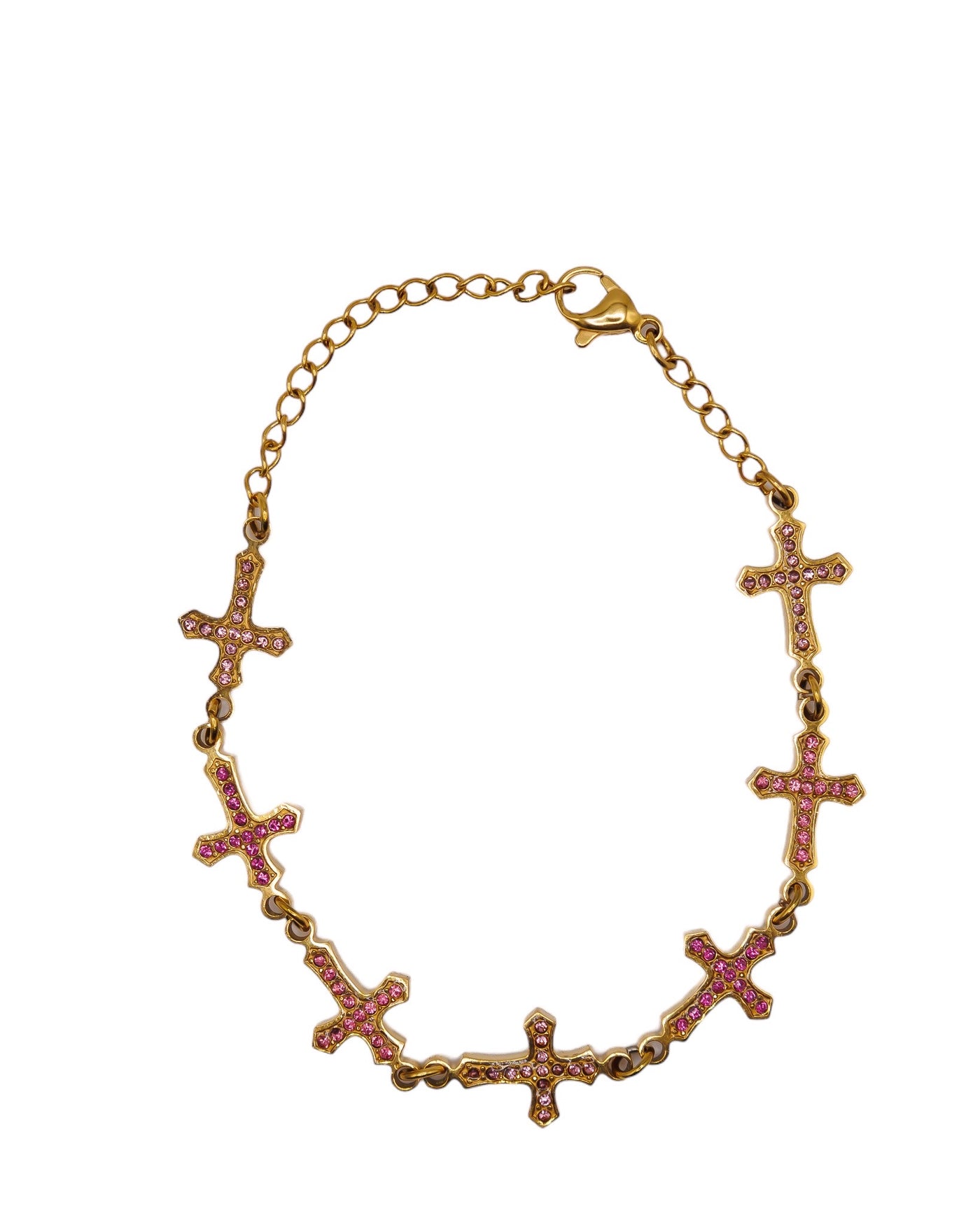 Star bracelet - Crosses - Gold/Shades of Pink