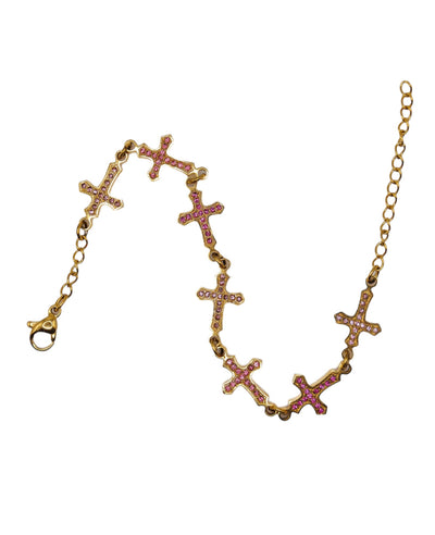 Star bracelet - Crosses - Gold/Shades of Pink