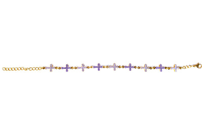 StarBracelet - Crosses - Gold/Purple