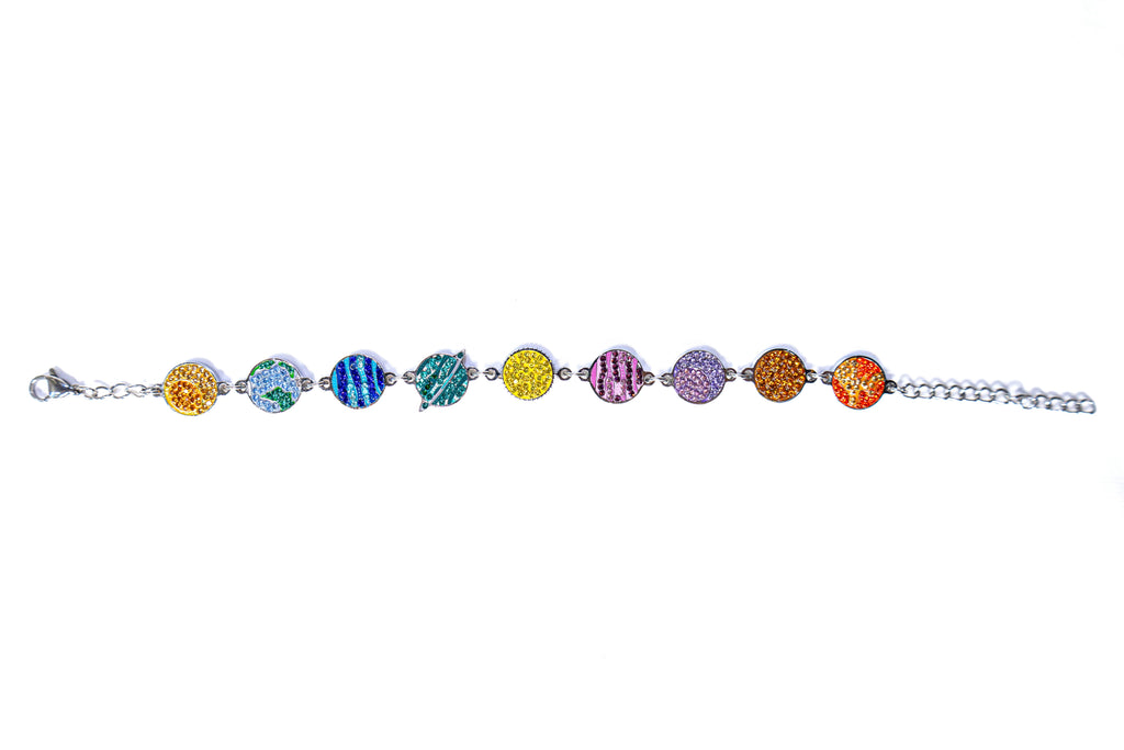 Silver StarBracelet - Planets - Multicolor