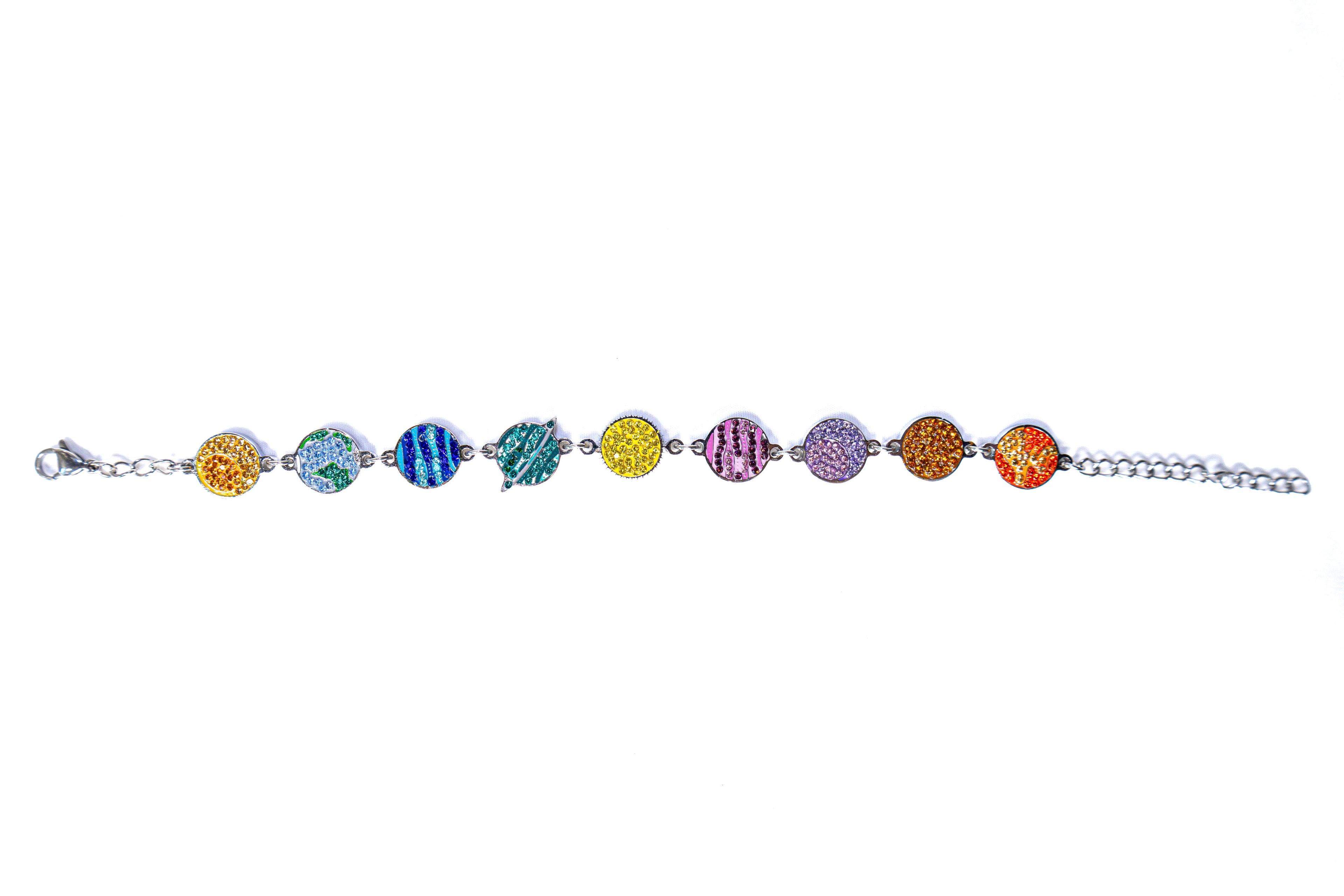 Silver StarBracelet - Planets - Multicolor
