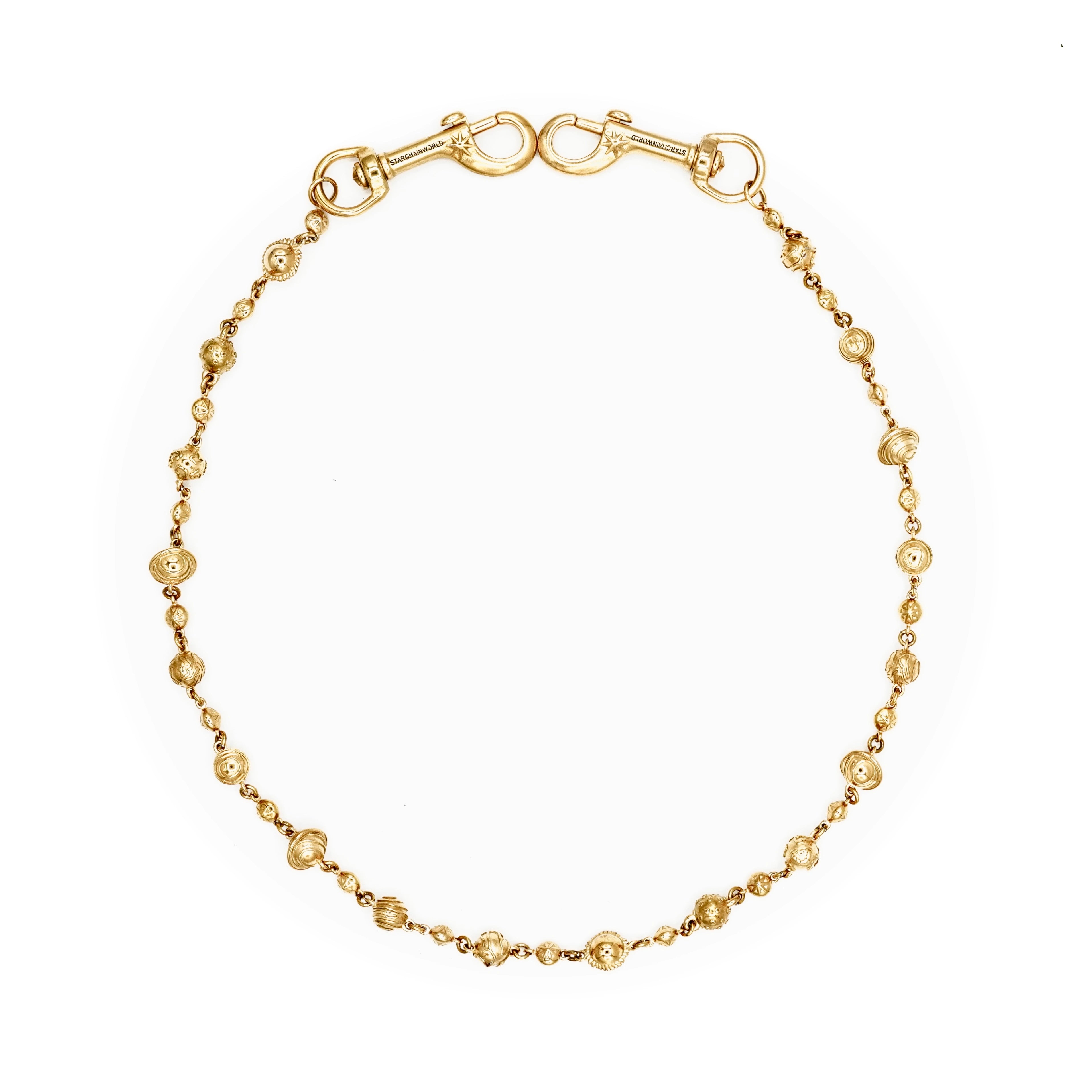 Gold Planets Wallet Chain - No Stones