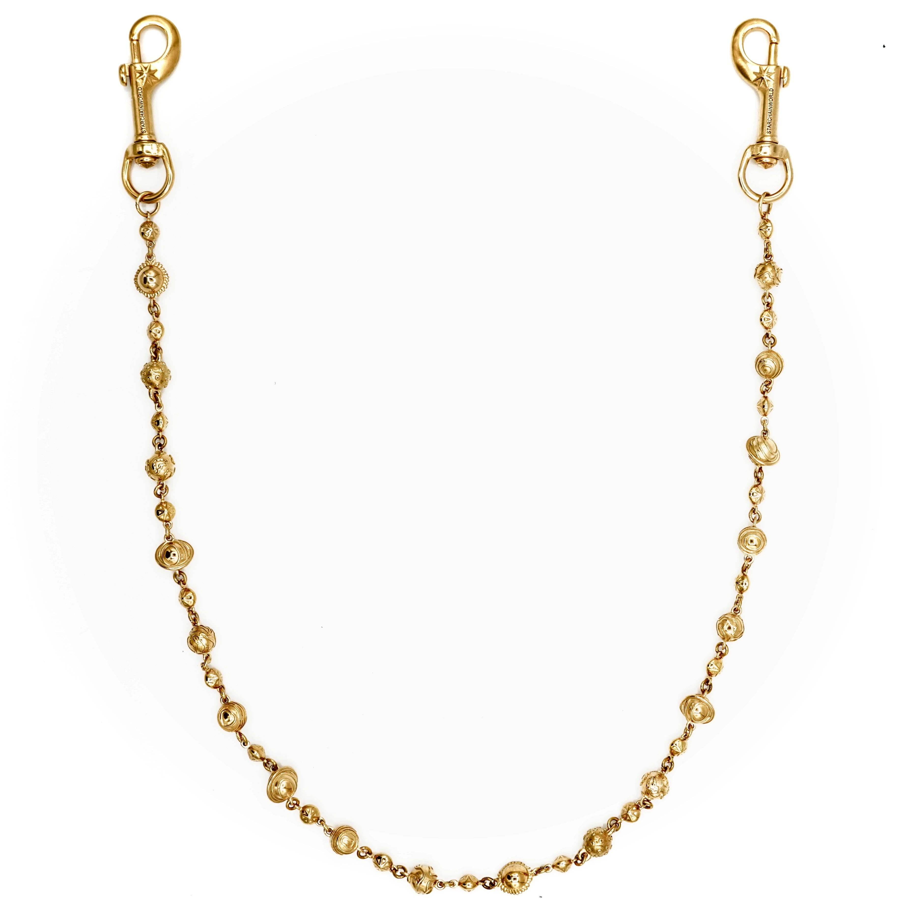 Gold Planets Wallet Chain - No Stones