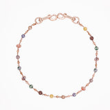 Rose Gold Planets Wallet Chain - Multicolor Stones