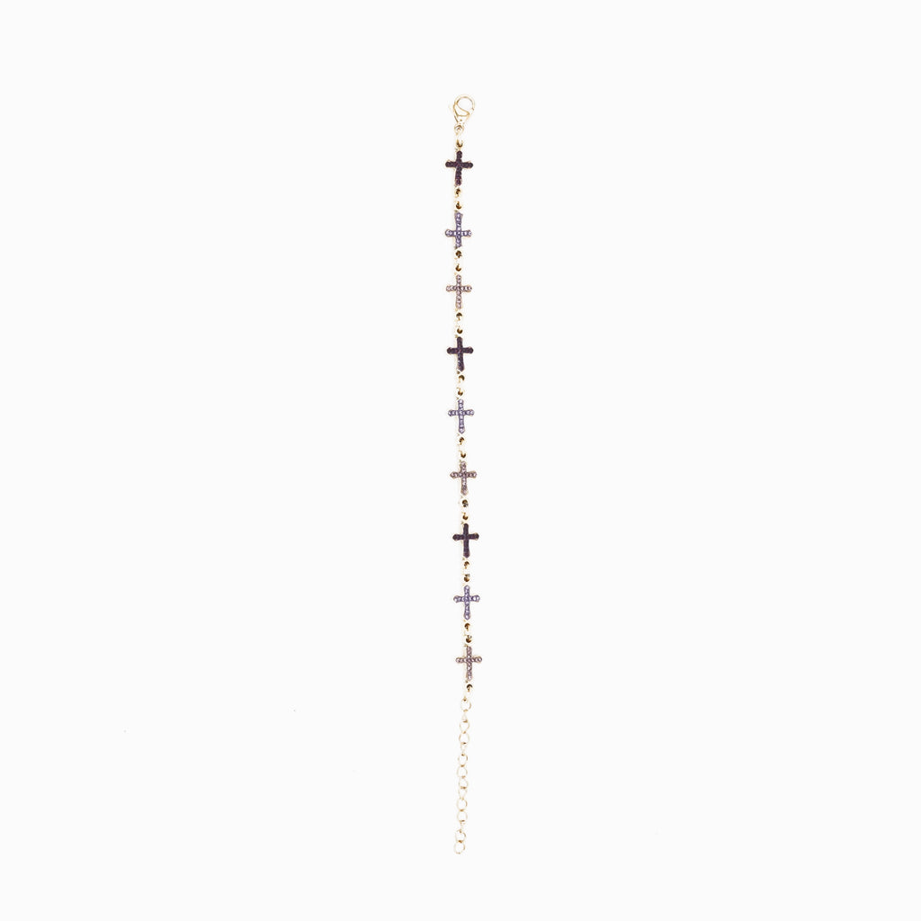 Silver StarBracelet - Crosses - Multicolor