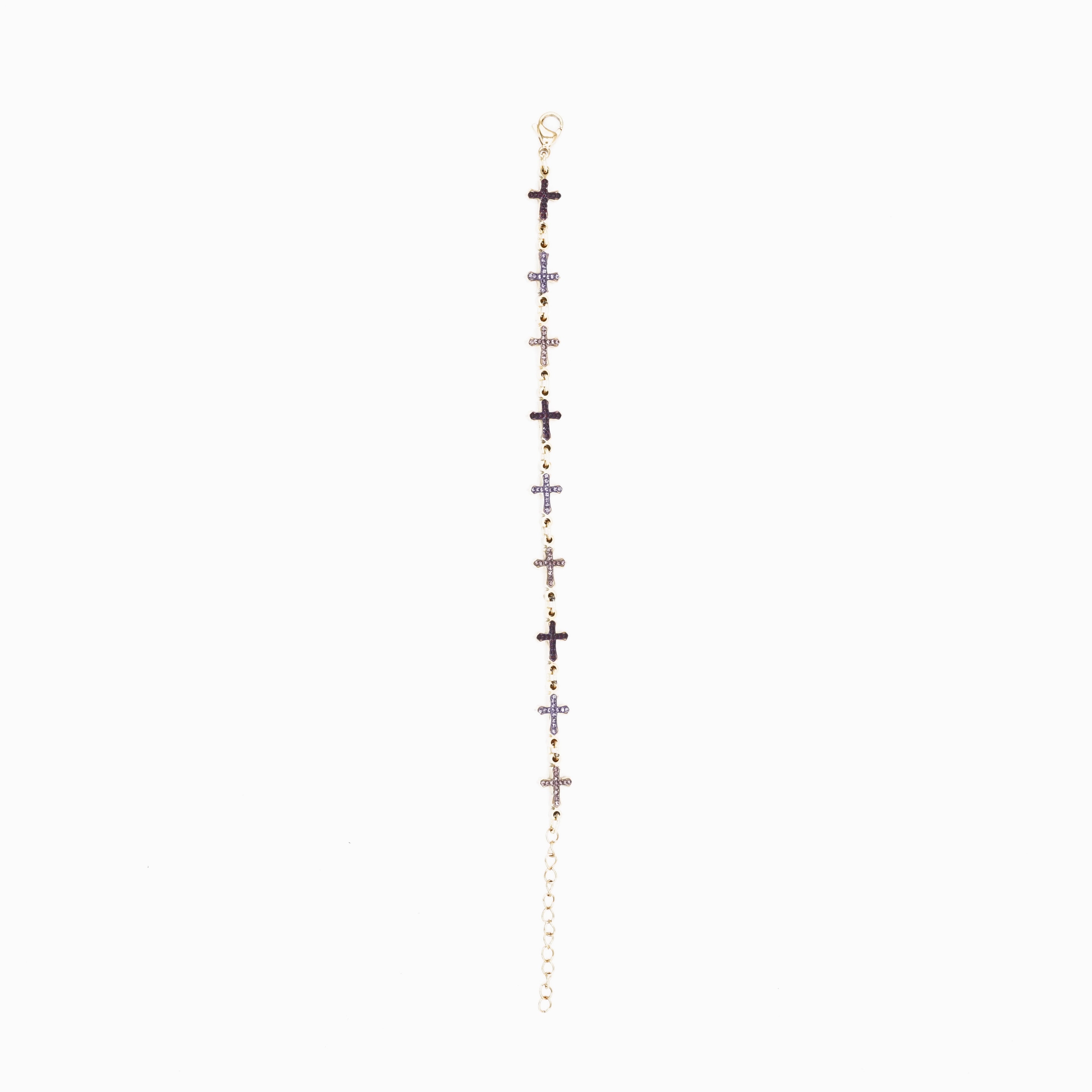 Silver StarBracelet - Crosses - Multicolor