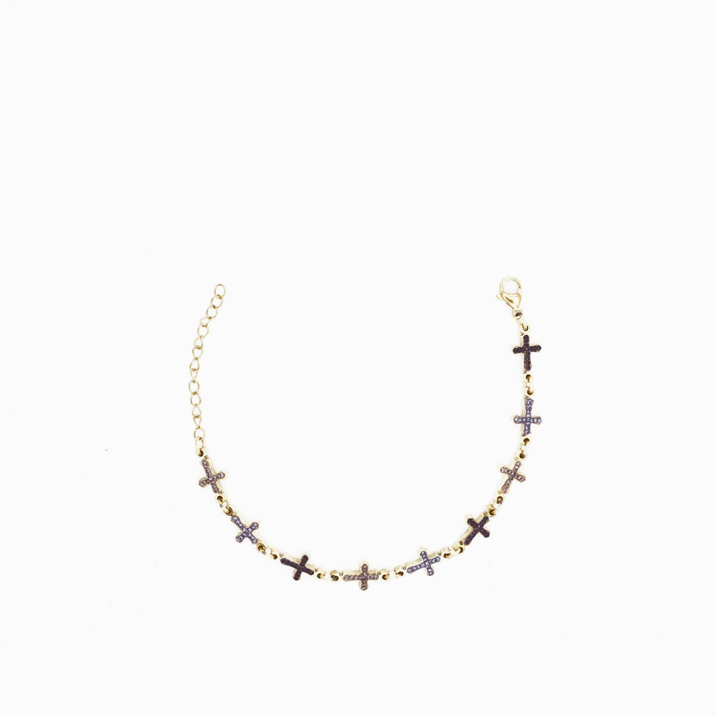 Silver StarBracelet - Crosses - Multicolor