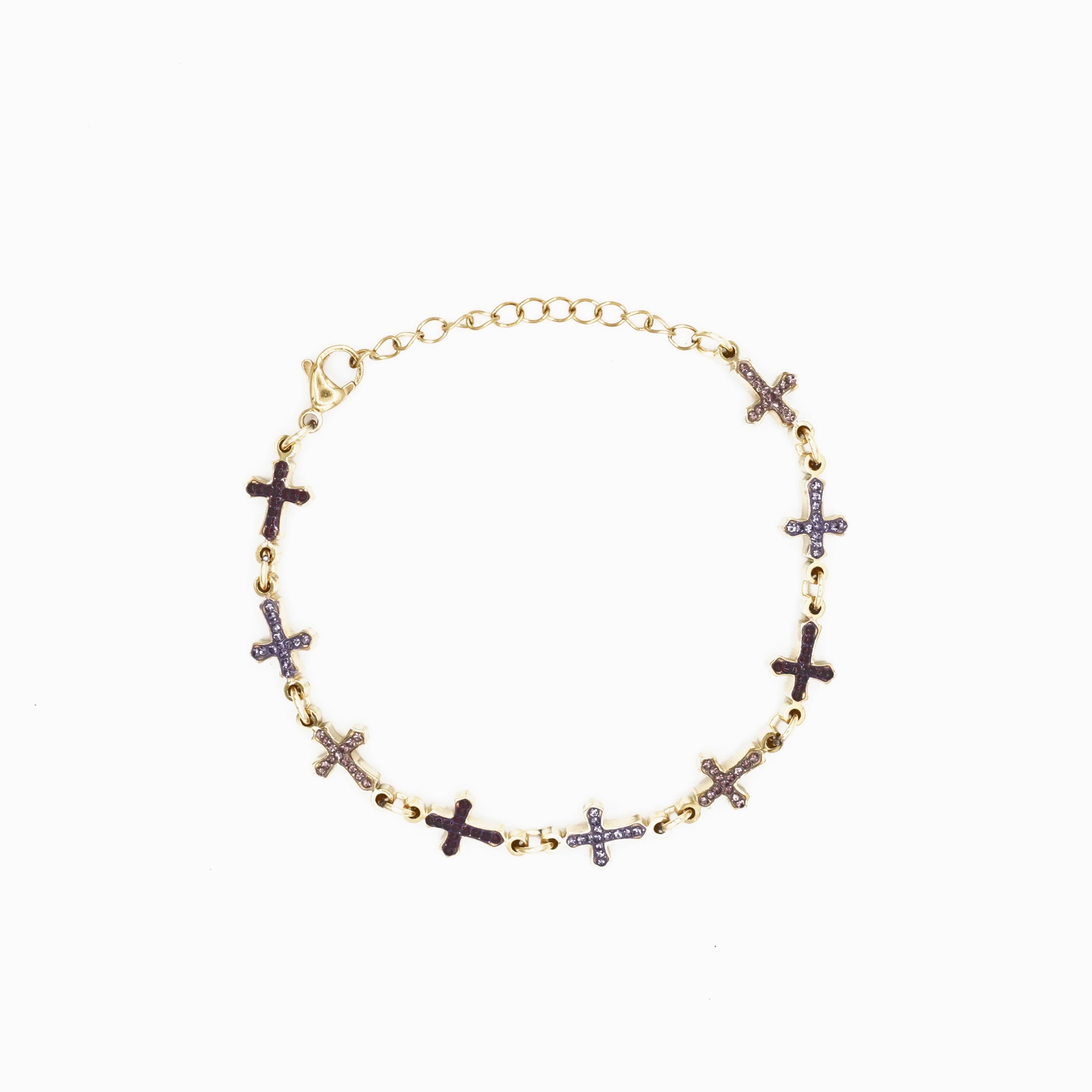 Silver StarBracelet - Crosses - Multicolor