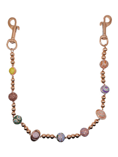 Starchain - Large Rose Gold Planets (Solar System) Wallet Chain- Multicolor