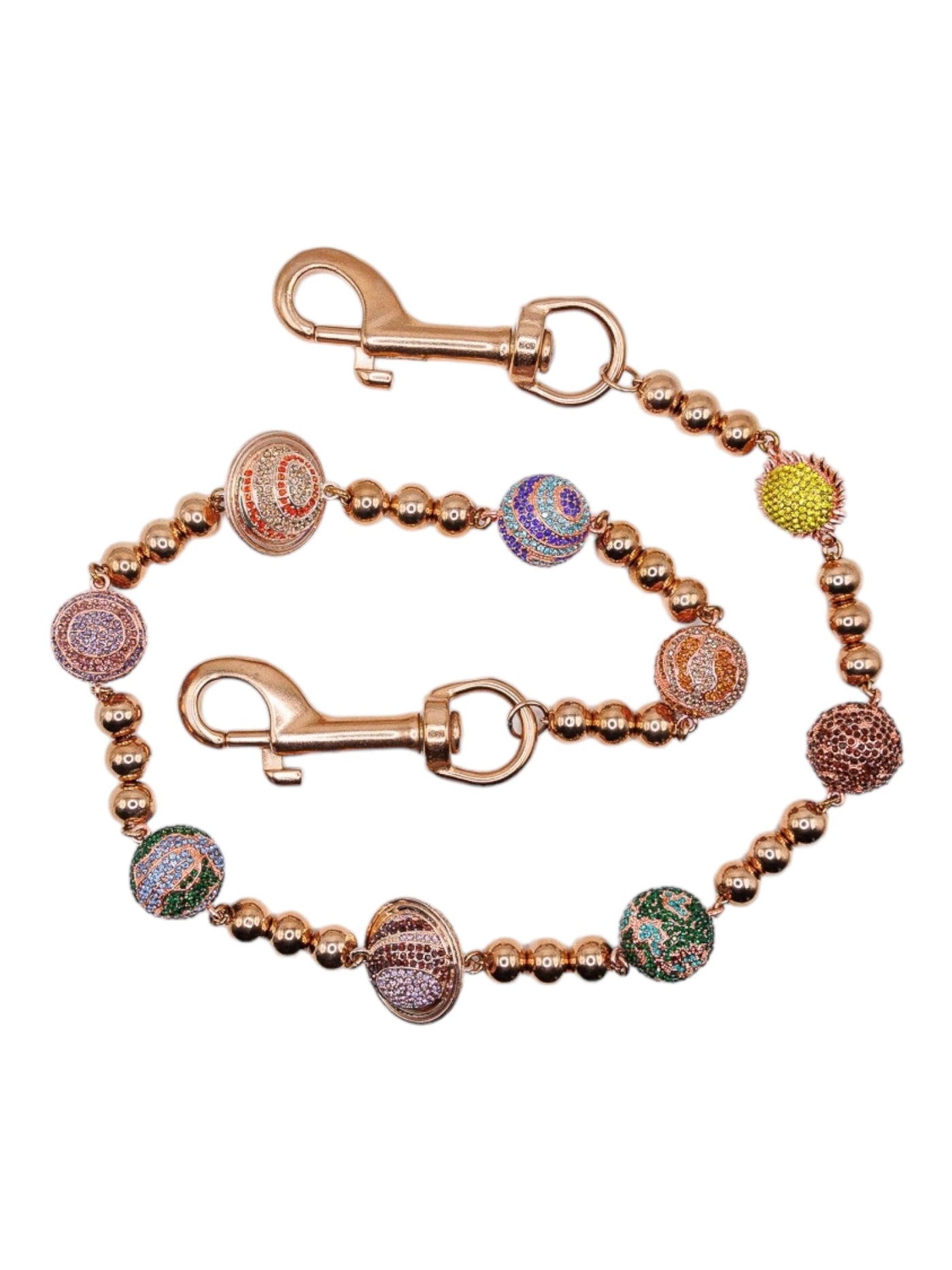 Starchain - Large Rose Gold Planets (Solar System) Wallet Chain- Multicolor