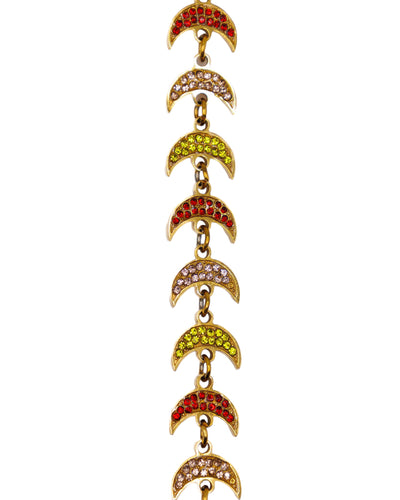 Star bracelet - Small Multicolor Moons - Gold/Red/white/yellow