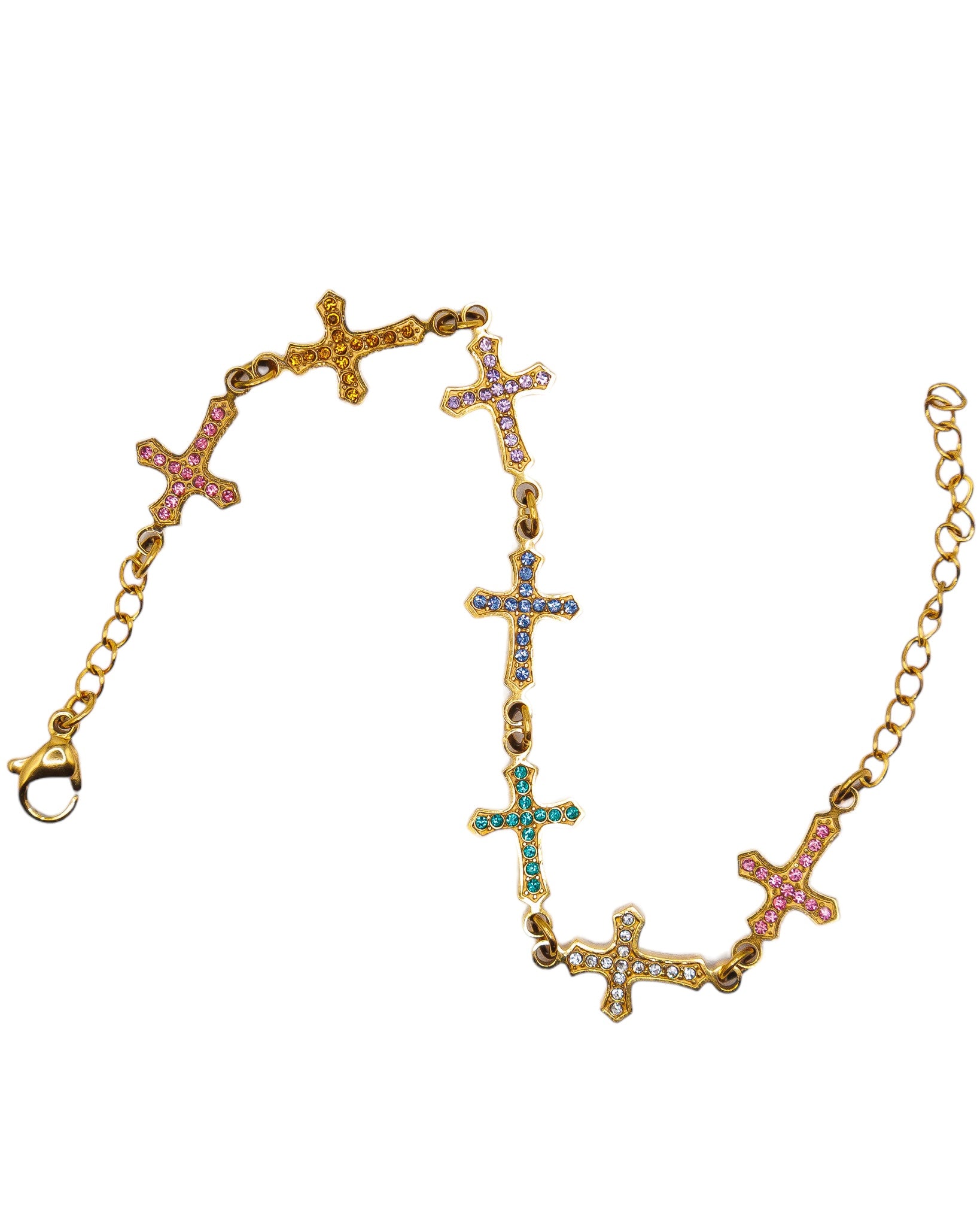 Starchain world ブレスレット　bracelet Star bracelet - Crosses - Gold/Multicolor – Starchain World