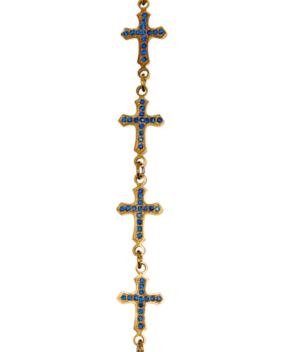 Star bracelet - Crosses - Gold/Royal Blue