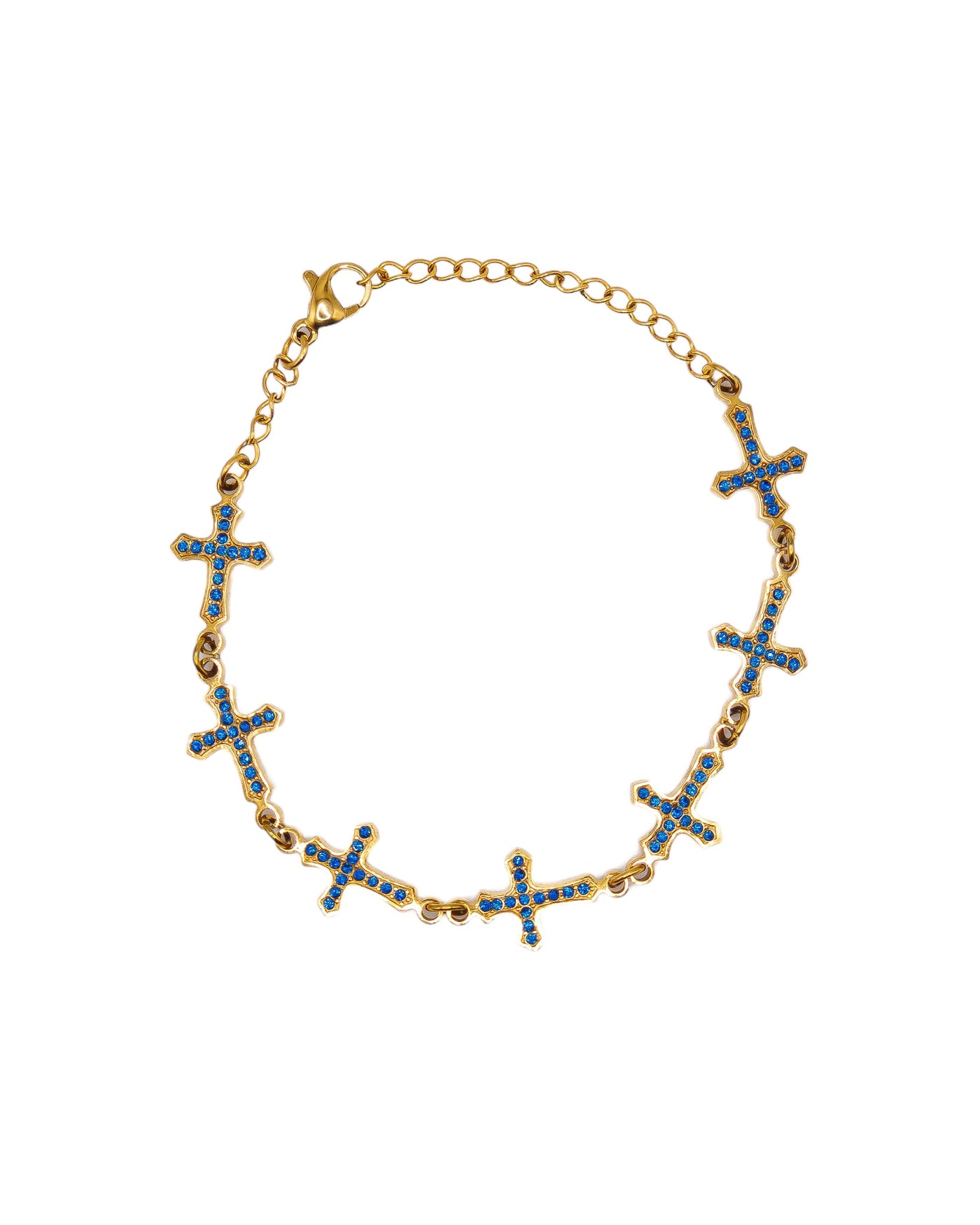 Star bracelet - Crosses - Gold/Royal Blue