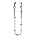 Silver Crosses Wallet Chain - White