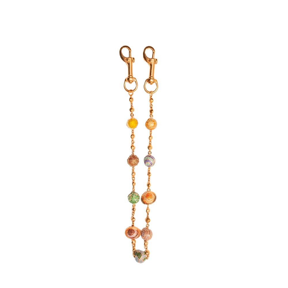 Large Rose Gold Planet Wallet Chain- Multicolor