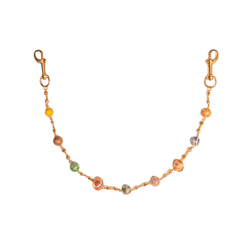 Large Rose Gold Planet Wallet Chain- Multicolor