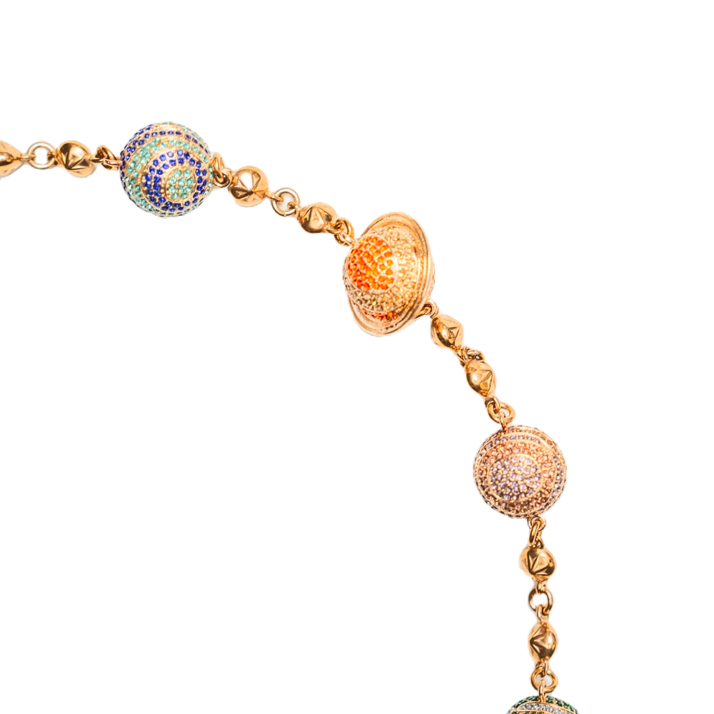 Large Rose Gold Planet Wallet Chain- Multicolor