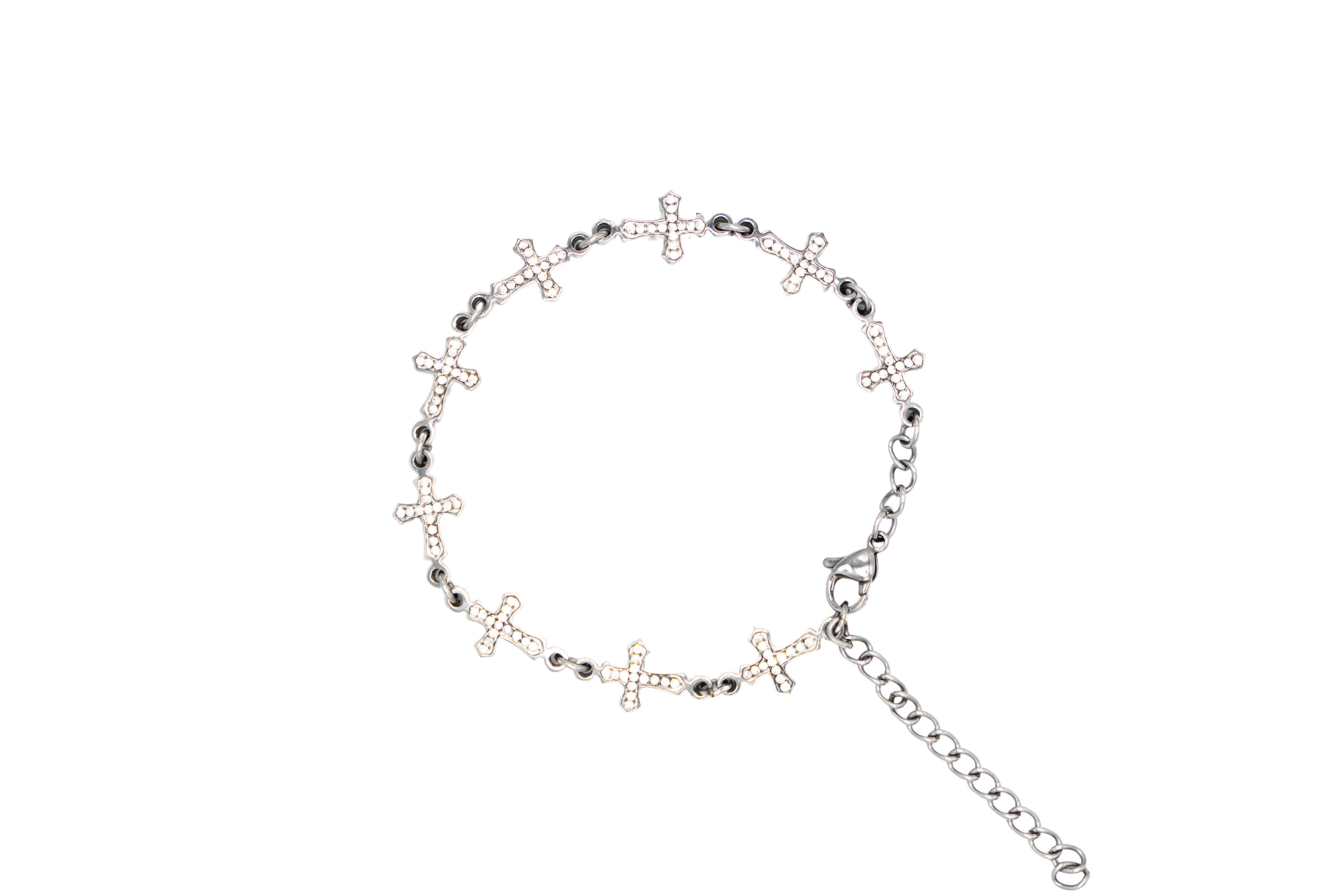 StarBracelet - Crosses - Stainless/White