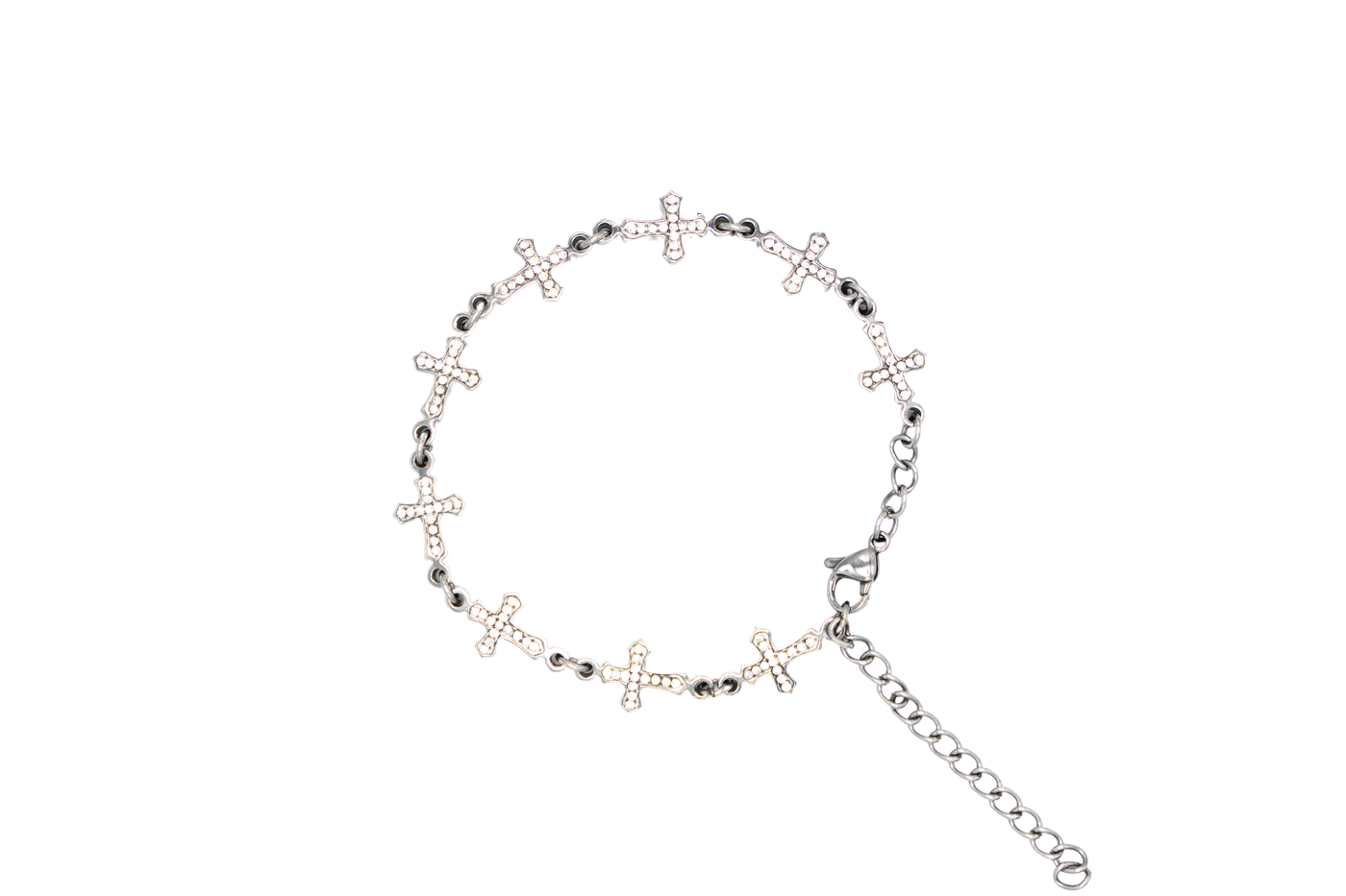 StarBracelet - Crosses - Stainless/White