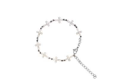 StarBracelet - Crosses - Stainless/White