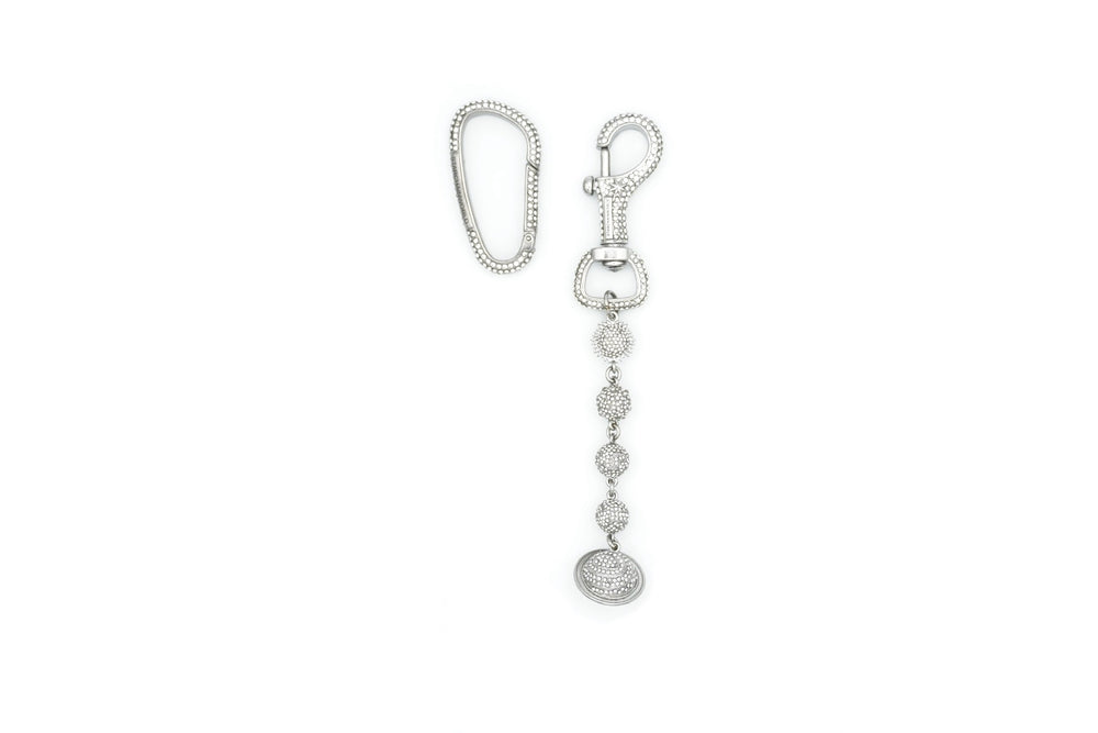Silver Planet KeyChain - White